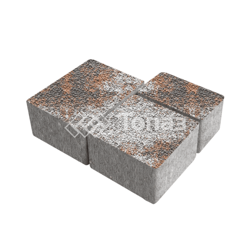 Тротуарная плитка Лэндхаус, агат оранжевый с мраморной крошкой, 4 см