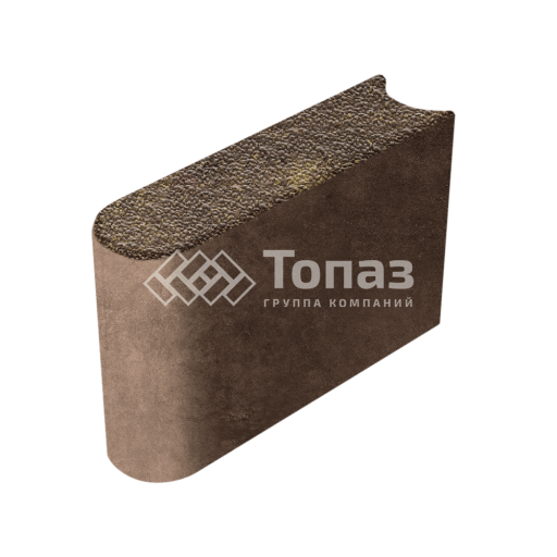 Камень бортовой БРШ 50.20.8, осень с мраморной крошкой, коричневое основание