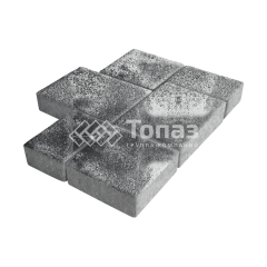 Тротуарная плитка Новый город, черно-белая, 8 см