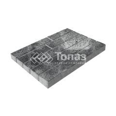 Тротуарная плитка Лукано, черно-белая на камне, 6 см