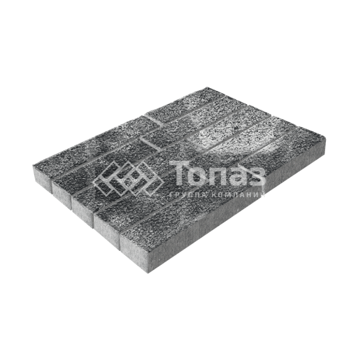 Тротуарная плитка Лукано, черно-белая на камне, 6 см