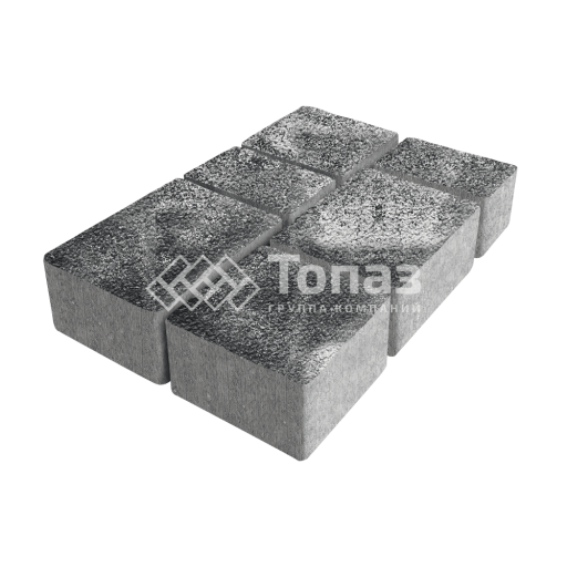 Тротуарная плитка Лэндхаус, черно-белая на камне, 6 см