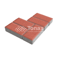 Тротуарная плитка 200х100х100, красная