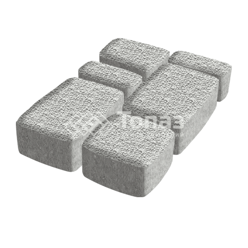 Тротуарная плитка Классико, белая с мраморной крошкой, 6 см