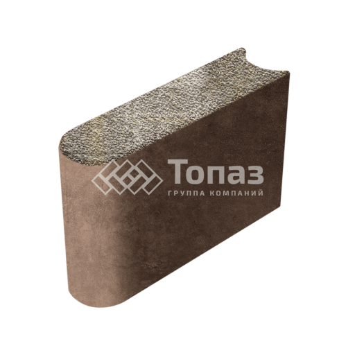 Камень бортовой БРШ 50.20.8, степь с мраморной крошкой, коричневое основание