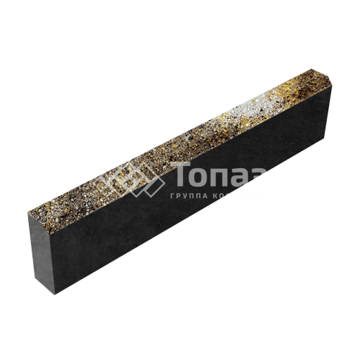 Камень бортовой БР 100.20.8, агат желтый, черное основание