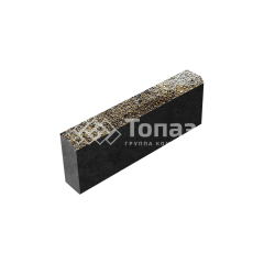 Камень бортовой БР 50.20.8, агат желтый с мраморной крошкой, черное основание