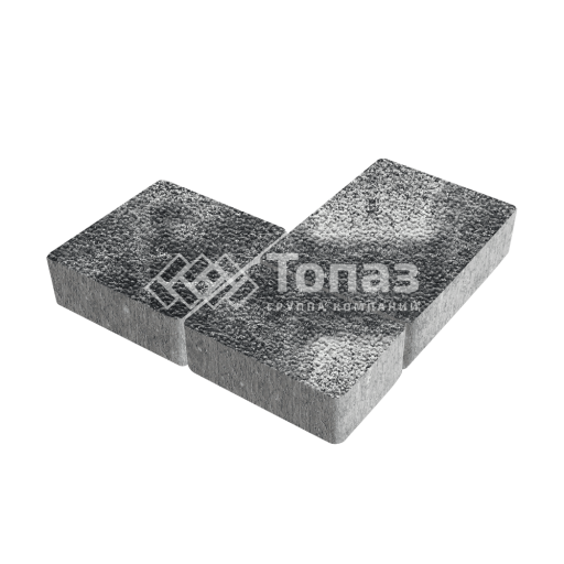 Тротуарная плитка Новый город, черно-белая с гранитной крошкой, 8 см