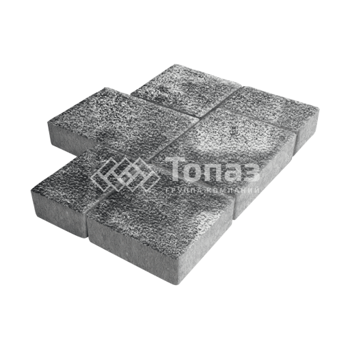 Тротуарная плитка Новый город, черно-белая с гранитной крошкой, 8 см