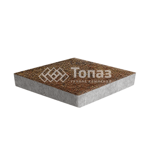 Тротуарная плитка Ромб, джафар оранжевый с гранитной крошкой, 6 см