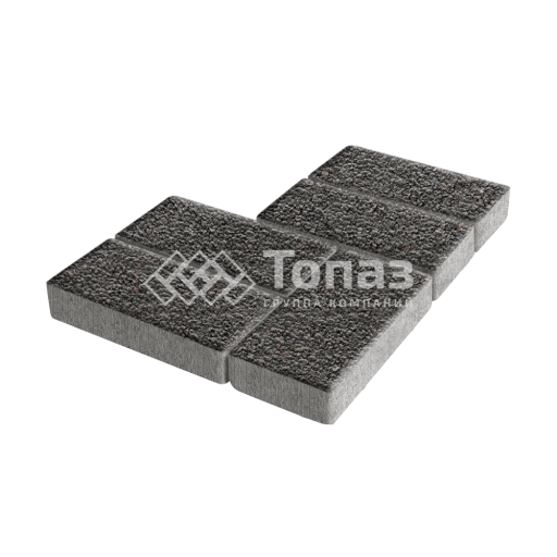 Тротуарная плитка Брусчатка, джафар черный с гранитной крошкой, 4 см