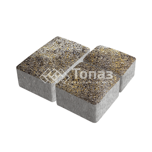 Тротуарная плитка Старый город, агат желтый с мраморной крошкой, 6 см