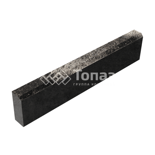 Камень бортовой БР 100.20.8, агат коричневый, черное основание