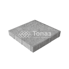 Тротуарная плитка Квадрат 400х400х60, серо-белая на камне