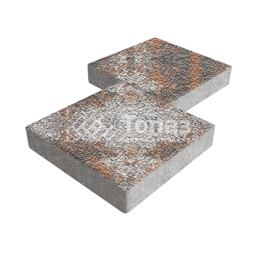 Тротуарная плитка Квадрат 300х300х60, агат оранжевый с мраморной крошкой