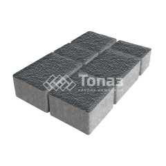 Тротуарная плитка Лэндхаус, черная с мраморной крошкой, 8 см