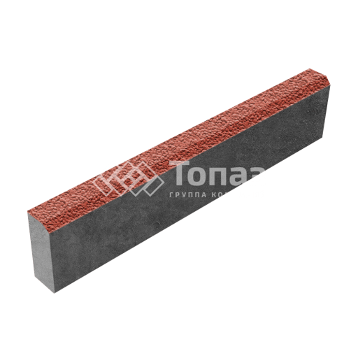 Камень бортовой БР 100.20.8, красный с гранитной крошкой