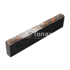 Камень бортовой БР 100.20.8, агат оранжевый, черное основание