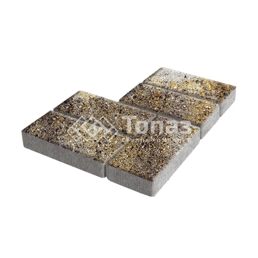 Тротуарная плитка Брусчатка, агат желтый, 8 см