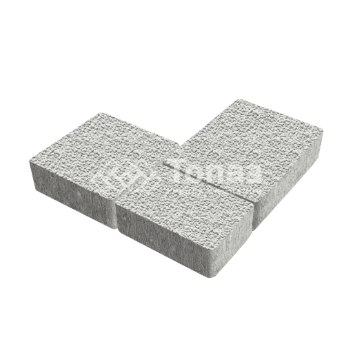 Тротуарная плитка Новый город, белая с гранитной крошкой, 6 см