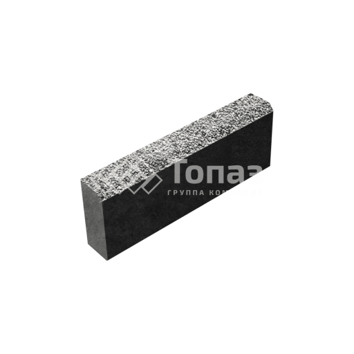 Камень бортовой БР 50.20.8, аляска белая с мраморной крошкой, черное основание