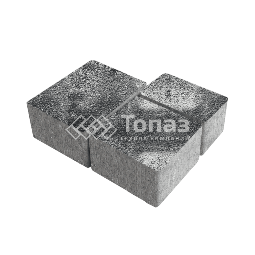 Тротуарная плитка Лэндхаус, черно-белая на камне, 8 см