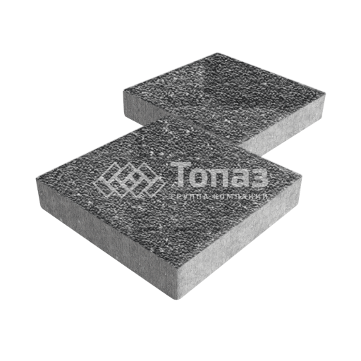 Тротуарная плитка Квадрат 300х300х60, аляска черная с мраморной крошкой