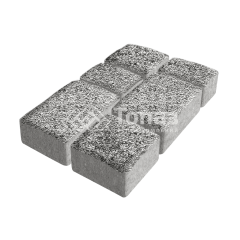 Тротуарная плитка Старый город, аляска белая с мраморной крошкой, 6 см