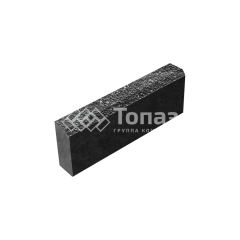 Камень бортовой БР 50.20.8, аляска черная с мраморной крошкой, черное основание