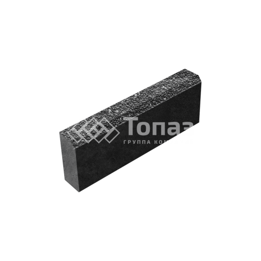 Камень бортовой БР 50.20.8, аляска черная с мраморной крошкой, черное основание