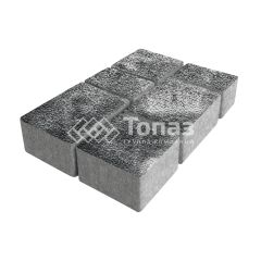 Тротуарная плитка Лэндхаус, черно-белая с гранитной крошкой, 8 см