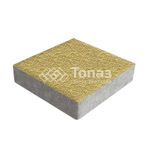 Тротуарная плитка Квадрат 200х200х60, желтая с мраморной крошкой