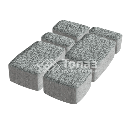 Тротуарная плитка Классико, серая с мраморной крошкой, 6 см