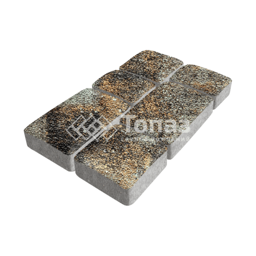 Тротуарная плитка Брук, агат кофейный с мраморной крошкой, 4 см