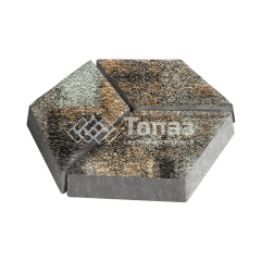 Тротуарная плитка Ромб, агат кофейный с мраморной крошкой, 6 см