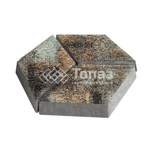 Тротуарная плитка Ромб, агат кофейный с мраморной крошкой, 6 см