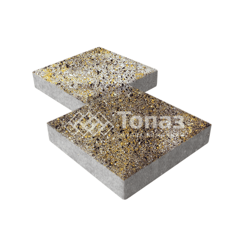 Тротуарная плитка Квадрат 400х400х60, агат желтый