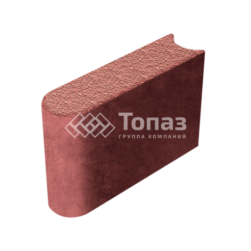 Камень бортовой БРШ 50.20.8, красный в полном окрасе с мраморной крошкой