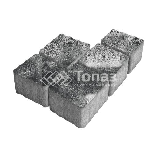 Тротуарная плитка Антик, черно-белая, 4 см