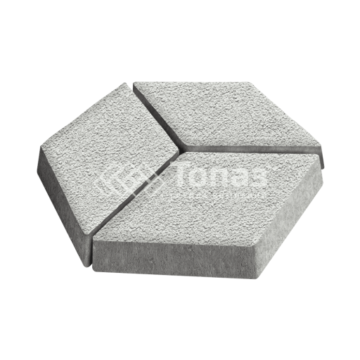 Тротуарная плитка Ромб, белая на камне, 6 см