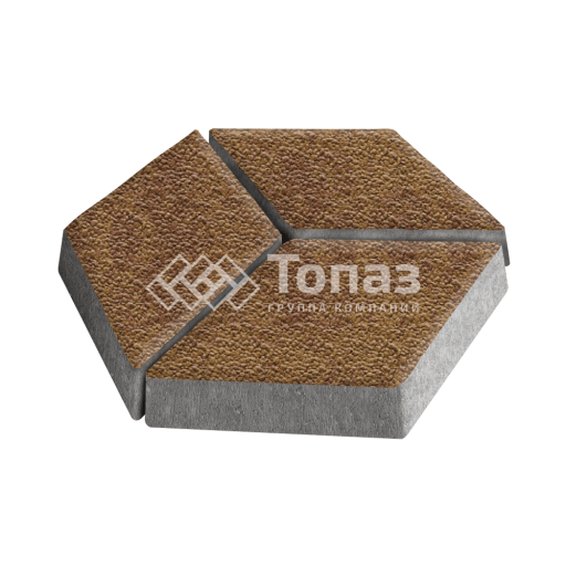 Тротуарная плитка Ромб, листопад с гранитной крошкой, 6 см