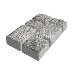 Тротуарная плитка Старый город, аляска белая с гранитной крошкой, 4 см