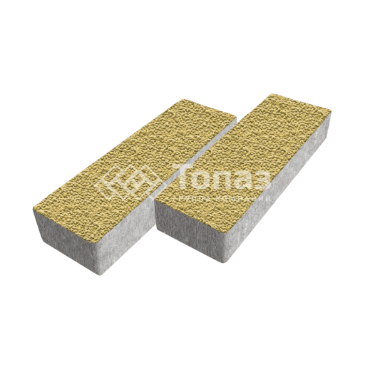 Тротуарная плитка 300х100х60, желтая с мраморной крошкой