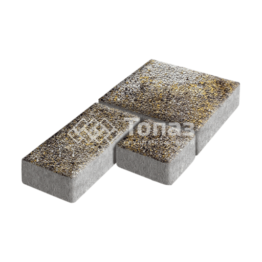 Тротуарная плитка Рубико, агат желтый с мраморной крошкой, 4 см