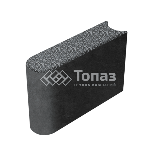 Камень бортовой БРШ 50.20.8, черный в полном окрасе с мраморной крошкой