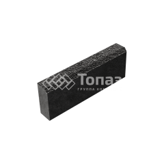 Камень бортовой БР 50.20.8, джафар черный с мраморной крошкой, черное основание