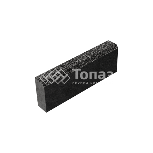 Камень бортовой БР 50.20.8, джафар черный с мраморной крошкой, черное основание