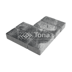 Тротуарная плитка 200х100х80, черно-белая на камне