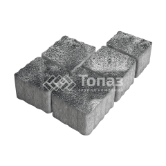 Тротуарная плитка Антик, черно-белая на камне, 4 см