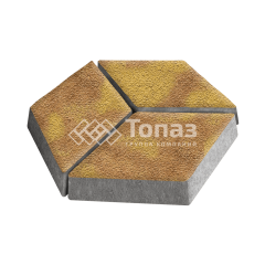 Тротуарная плитка Ромб, шафран на камне, 6 см